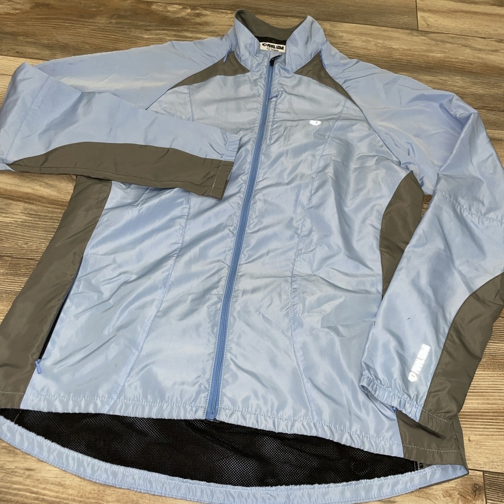 Pearl‎ Izumi Womans Pale Blue Windbreaker Biking Mesh Inserts Jacket Size XL